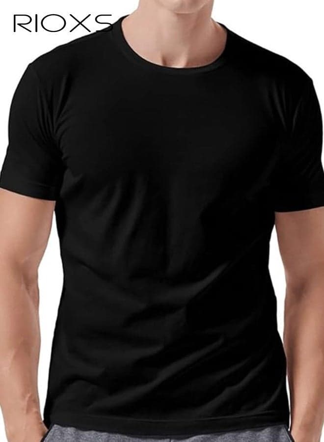 5 Pack T-Shirt For Men, Quick Dry Sports Tee Shirt, Men's Crew Neck T-Shirts Summer Basic Tops, Quick Dry Wicking T Shirts, Athletic Running Gym Workout Short Sleeve Tee Tops Bulk, Sports Casual Undershirt