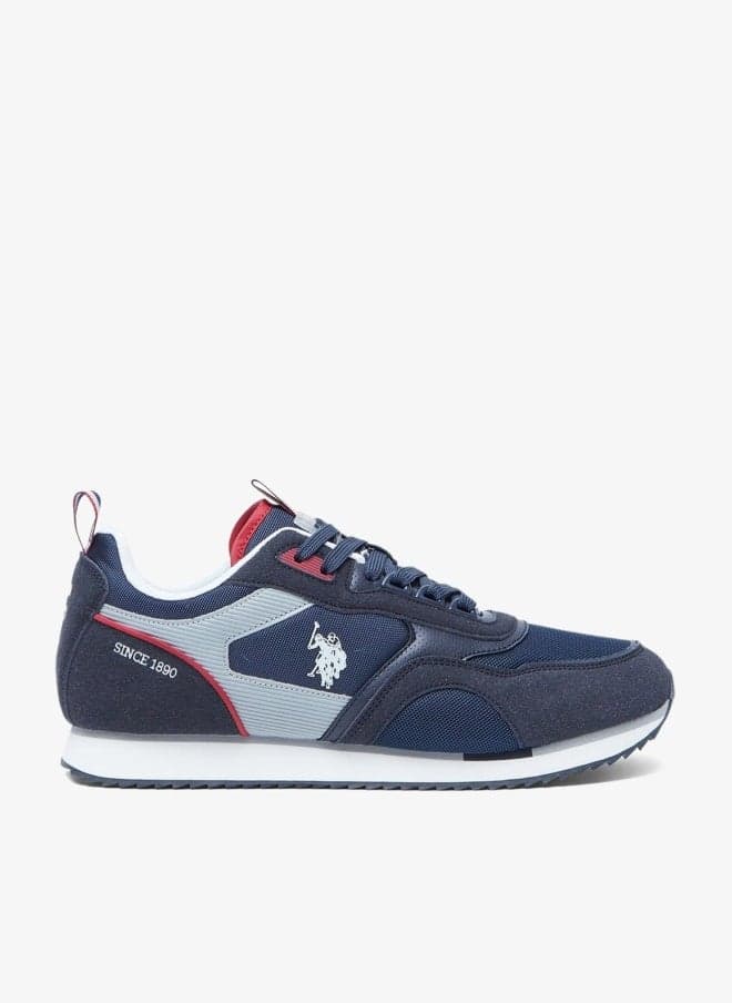 Men's Navy Low-Top Sneakers - Lightweight Shoes Timeless Lace-Up Style, Ideal for Casual Outings