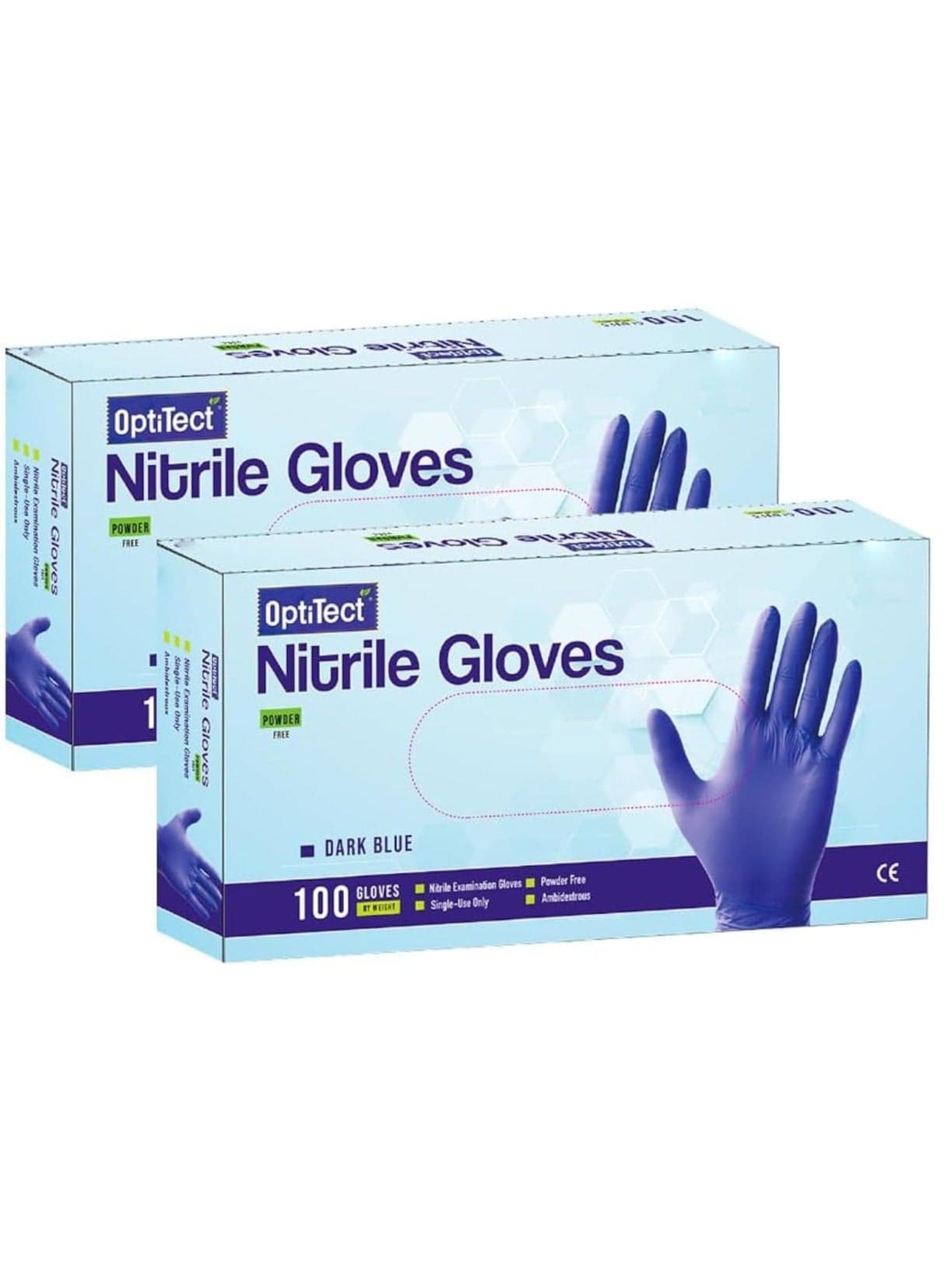 Nitrile Gloves Powder Free, Large Size, 100 Disposable Pieces – Durable, Comfortable & Latex-Free Pack of 2