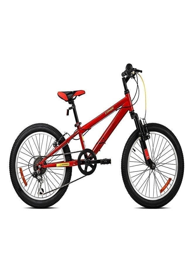 Cypher 20-Inch Kids Road Bike | 20 Inch Wheel Size | 7 Speed | Adjustable Seat | Lava Red Color