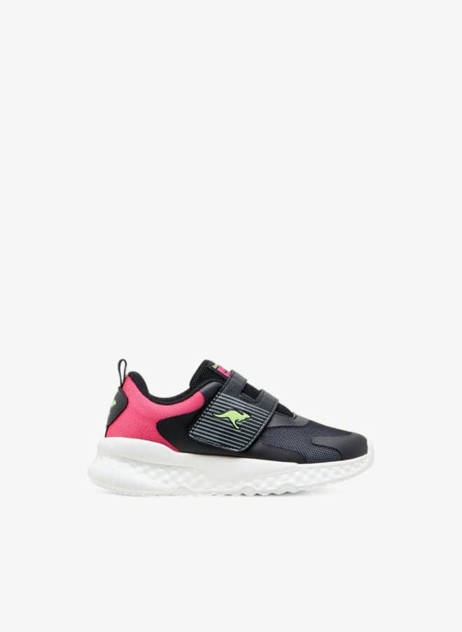 Girls' Colourblock Sports Shoes with Hook and Loop Closure