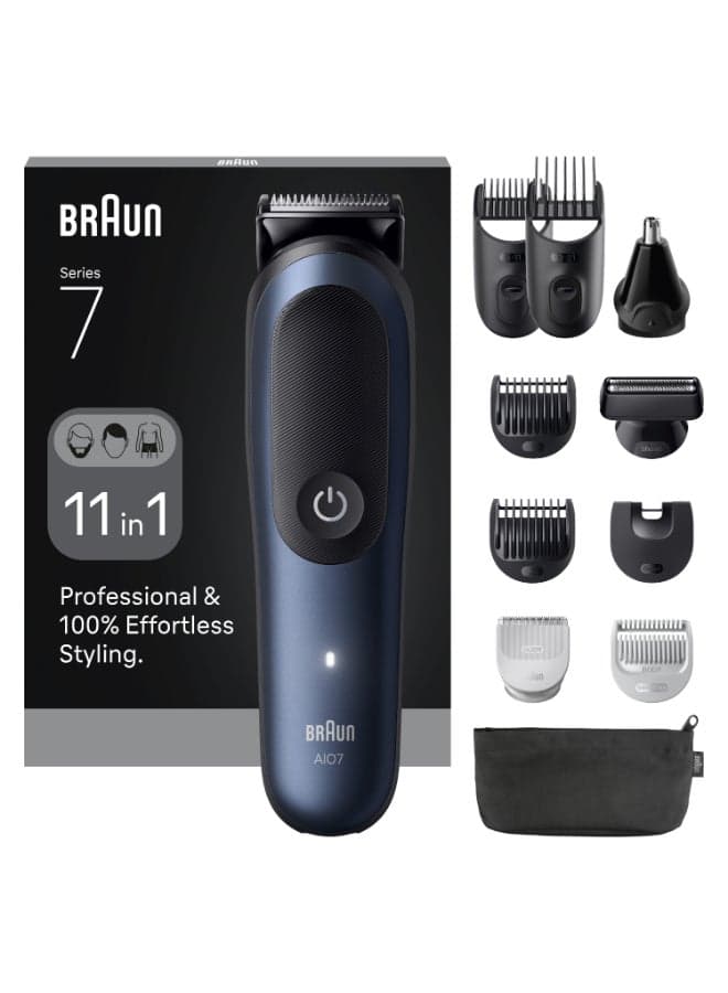 Series 7 All-in-One Trimmer 11-in-1 Grooming Kit - AIO7540 Metallic Dark Blue