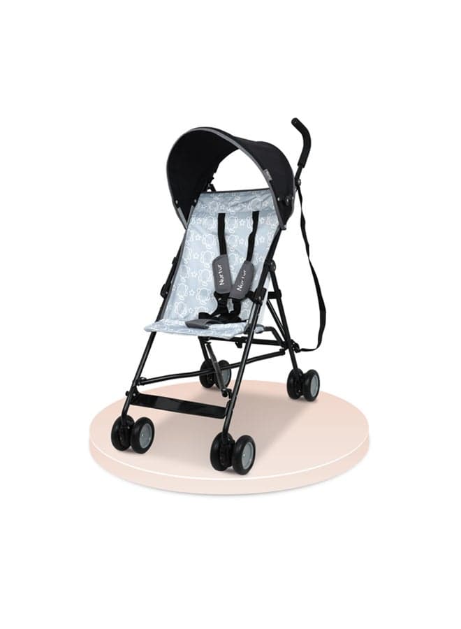 Rex Lightweight Stroller – Compact Fold, Sun Canopy, Shoulder Strap, Airflow Design, Portable Buggy for Toddlers 6-36 Months, Easy Fold, - Black / Grey