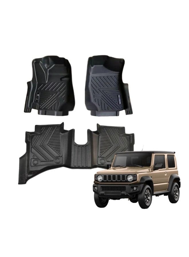 MOTOR FIT Floor Mats for Suzuki Jimny 3-Door 2018–2026 | All-Weather TPE Mats | Custom Fit 3D Design | Waterproof, Anti-Slip, Easy to Clean | Full Interior Protection