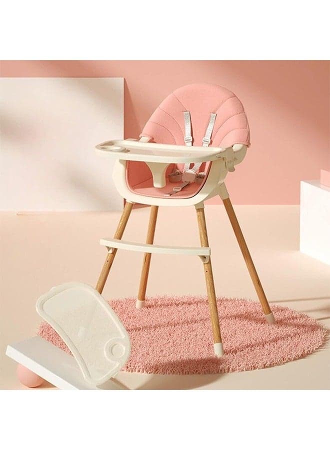 Baby Dining Chair 3-in-1 Portable High Chairs ,Adjustable Height Foldable Toddler Seat,Safe Toddler's Dining Chair with Meal Tray for Your Baby (pink)