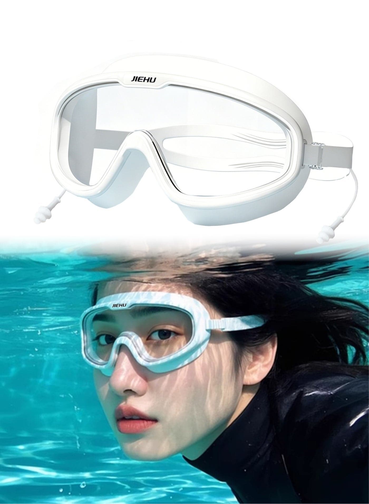 Swimming Goggles No Leaking Anti Fog Protection with Earplugs,Swim Pool Goggles for Adult Men Women Youth