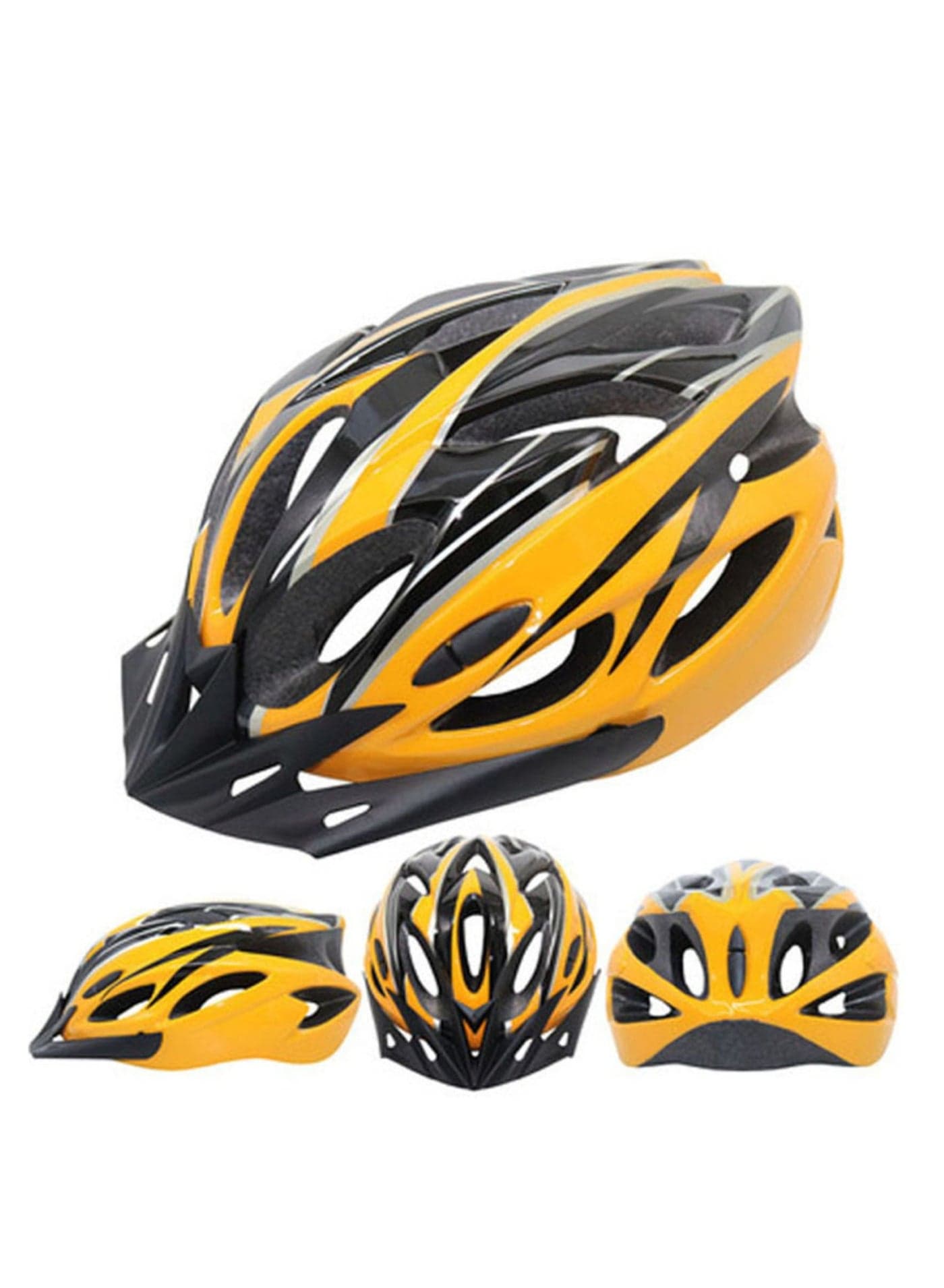 NOVOLAN All-Purpose Bike Helmets Bicycle Helmet Cycling Helmet Lightweight Riding Bicycle Ultra-Portable Road Mountain Bike One-Piece 18 Ventilation Holes Male & Female Hat Adjustable Size (Yellow)