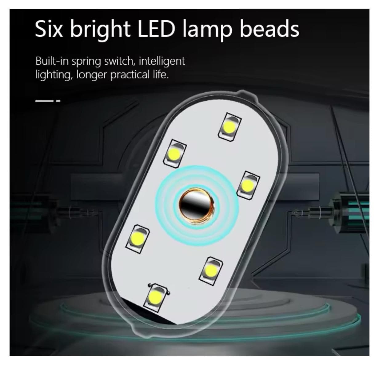 Wireless Magnetic Touch Sensor LED Interior Light for Car 7 Colors Magnet Reading Lamp Mini USB Charge Car Foot Ambient Lights