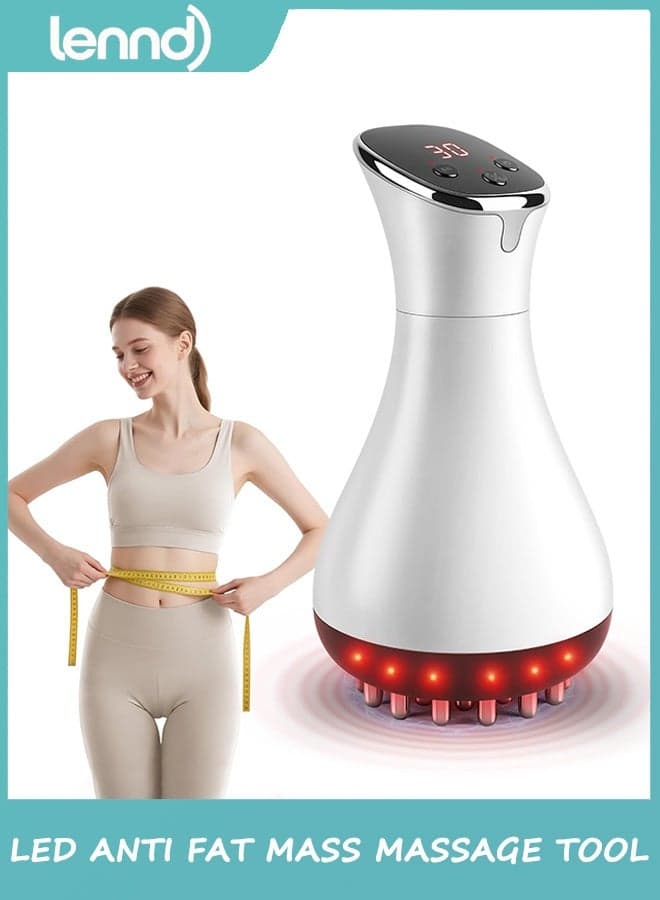 Drainage Massager & Anti Cellulite Massage Tool, Helps Reduce Stretch Marks & Cellulite, for Legs, Arms & Belly, Body Sculpting Machine with Microcurrent, Light, Heat & Vibration
