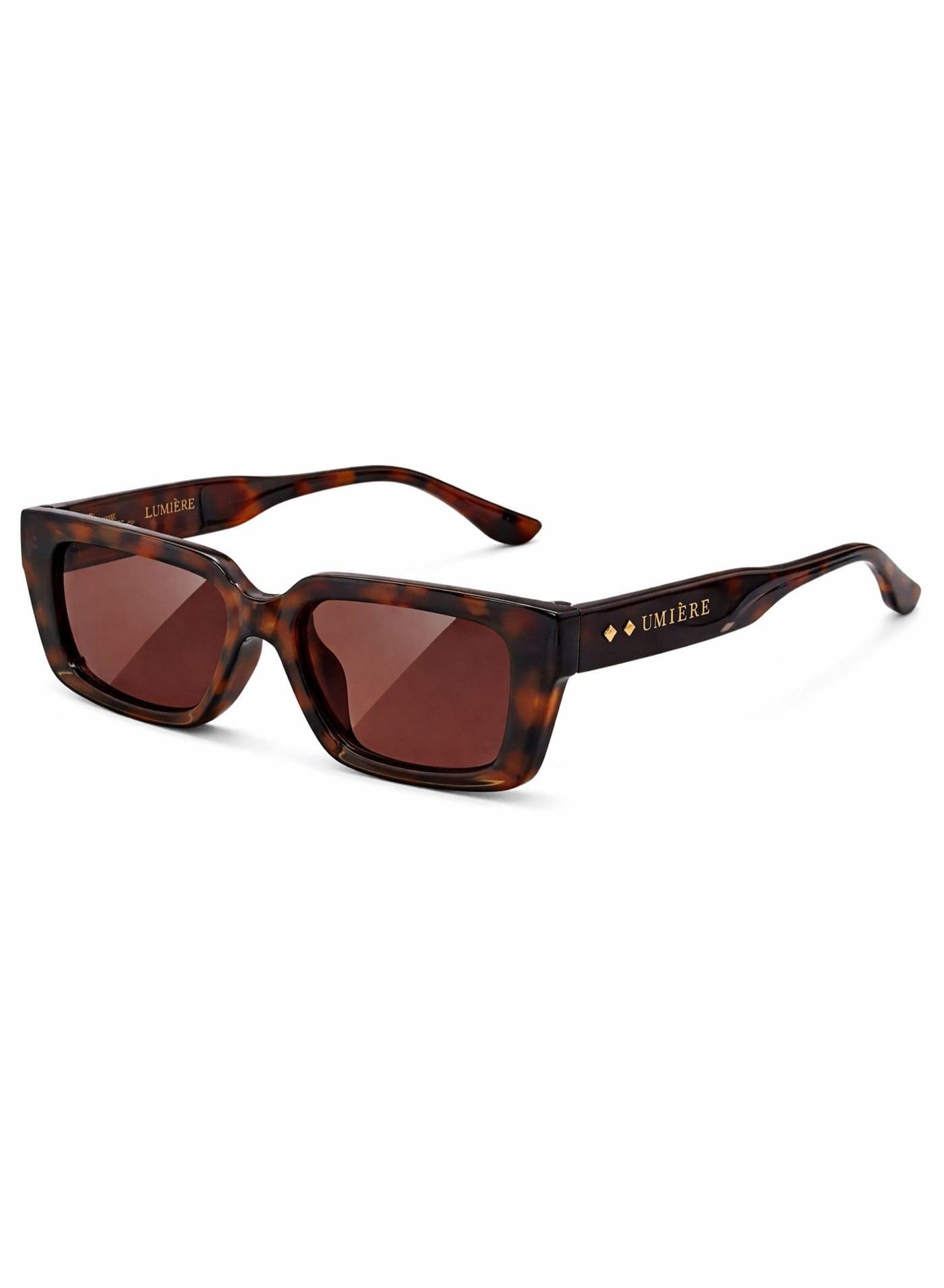 LUMIÈRE Tortoiseshell Square Sunglasses for Men & Women – UV400 Protection, Premium Retro Frame, Brown Gradient Lenses