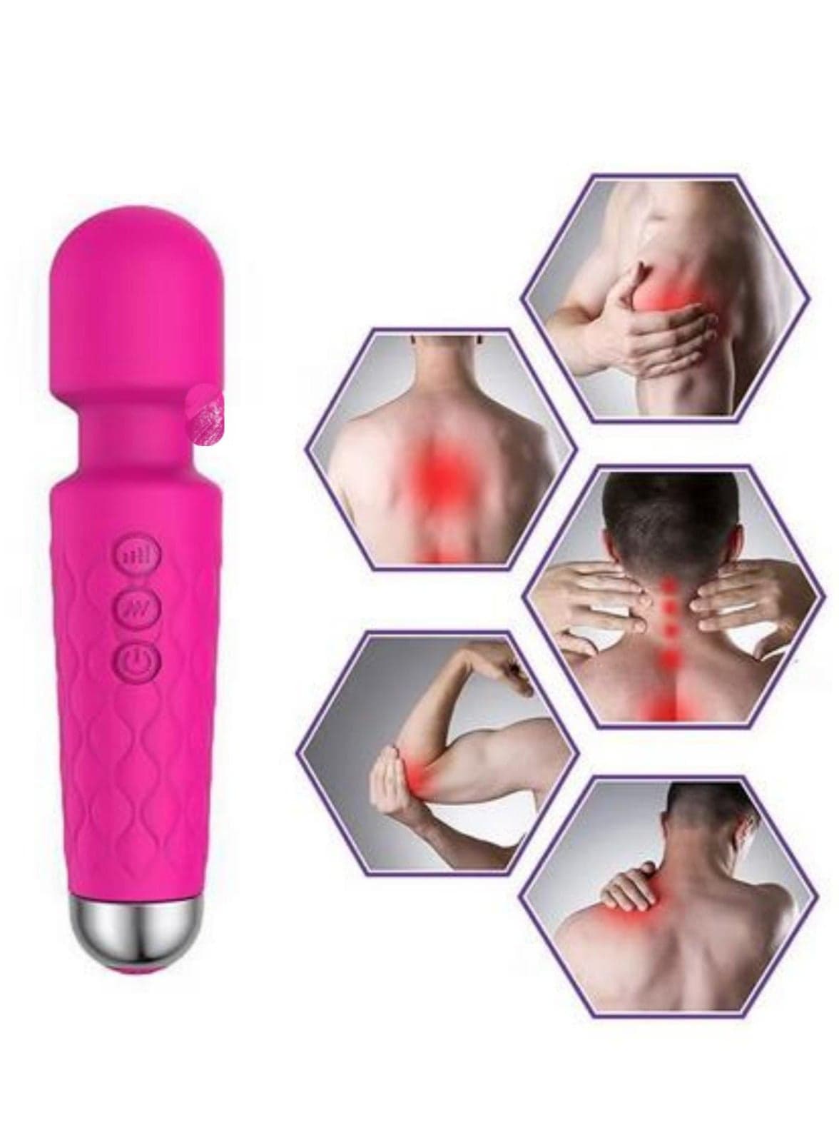 Mini Massage Gun Tissues Muscle Massager Gun, Body Massager For Back Neck Pain Relief,Red/Pink