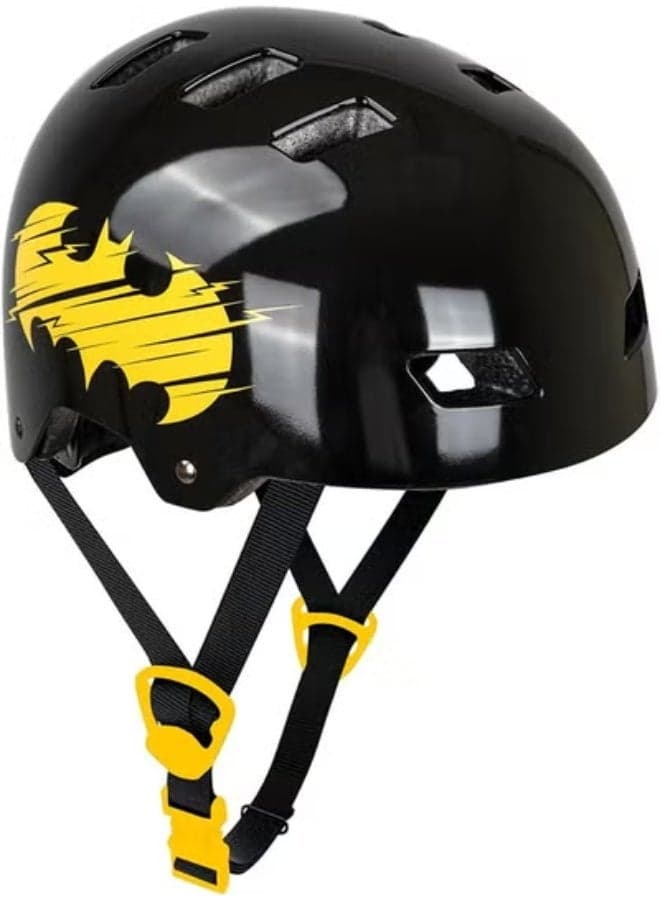 Spartan Batman MultiSport Helmet for Kids Ages 5–9 | Small Size 51–54cm | DC Superhero Bike, Skate & Scooter Safety Gear | Lightweight Shell with Air Vents & Adjustable Fit System | SP-9137