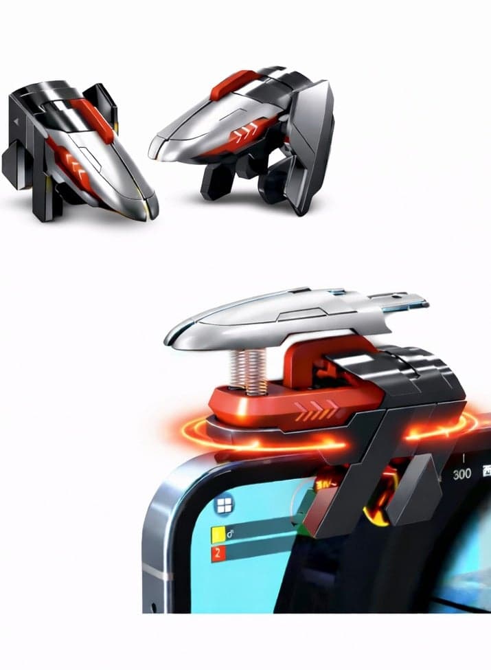 MEMO AK06 Automatic Laser Gaming Mobile Triggers, Super Fast Shooting, 25mah long lasting battery,High-Frequency Burst Mode, Alloy Buttons, IPhone/Android Compatible, PUBG Battlefield Accessory