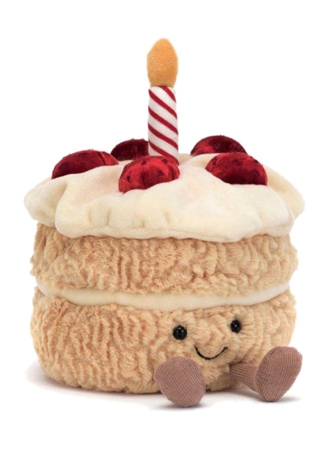 Amuseables Birthday Cake Plush – Soft Stuffed Toy with Cordy Legs, Cute Valentine’s Gift for Kids & Adults, Collectible Jellycat, 13cm