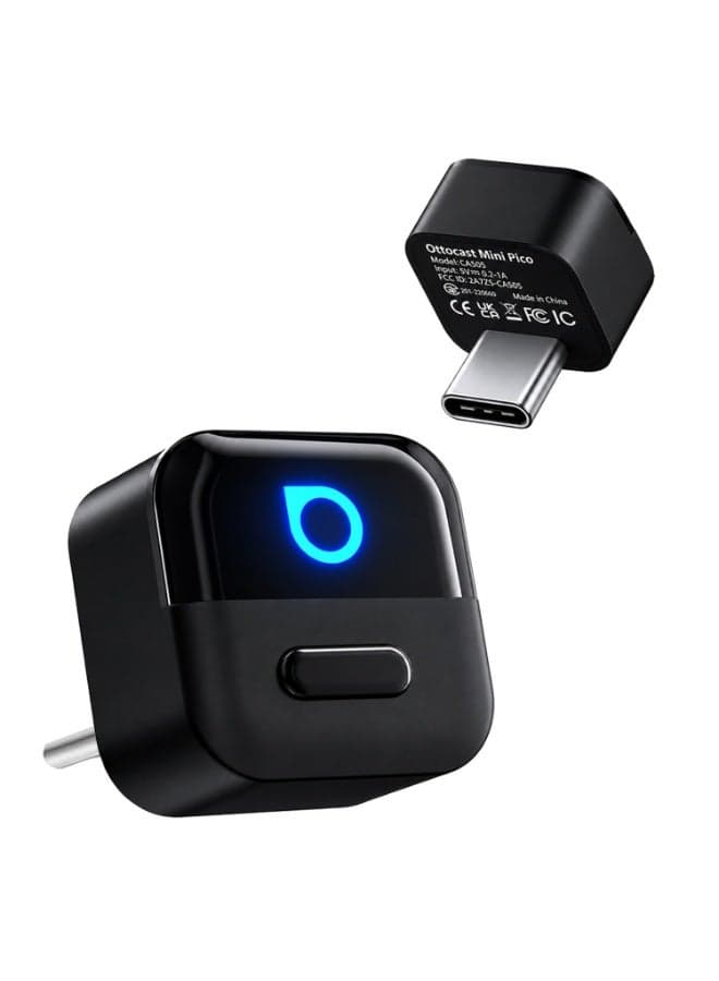 Mini Pico 2-in-1 Wireless CarPlay & Android Auto Adapter, WiFi 6 & Bluetooth 5.4, Fast Auto Reconnect, Dual Device Memory, Voice Control, OTA Updates, Plug & Play Smart Car Connectivity