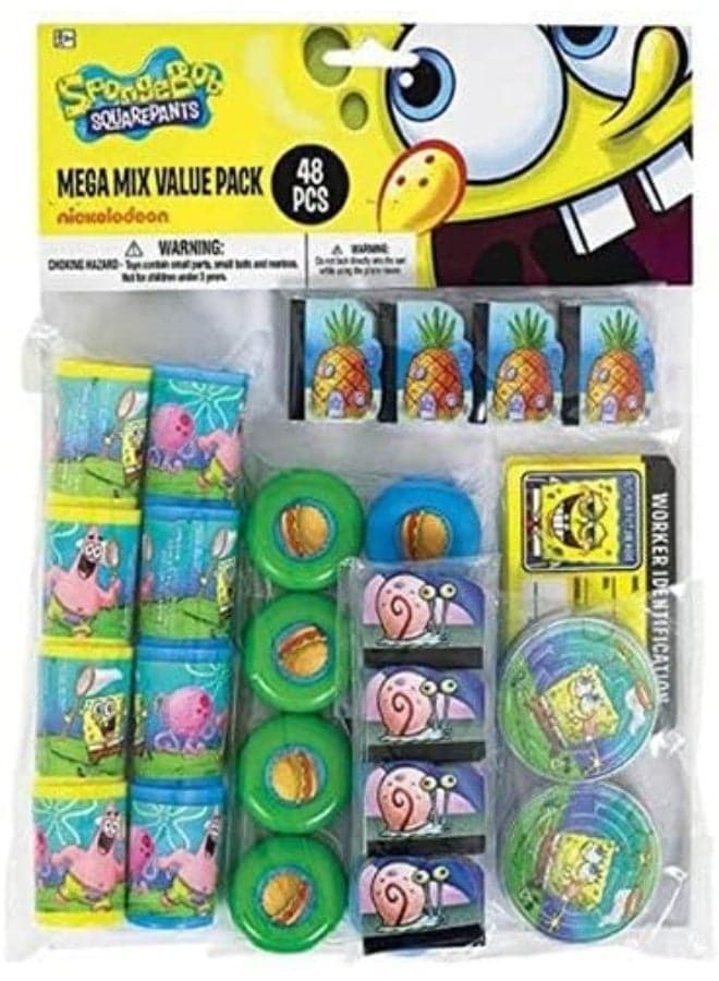 amscan Spongebob Party Mega Mix Value Pack Favors 48pcs
