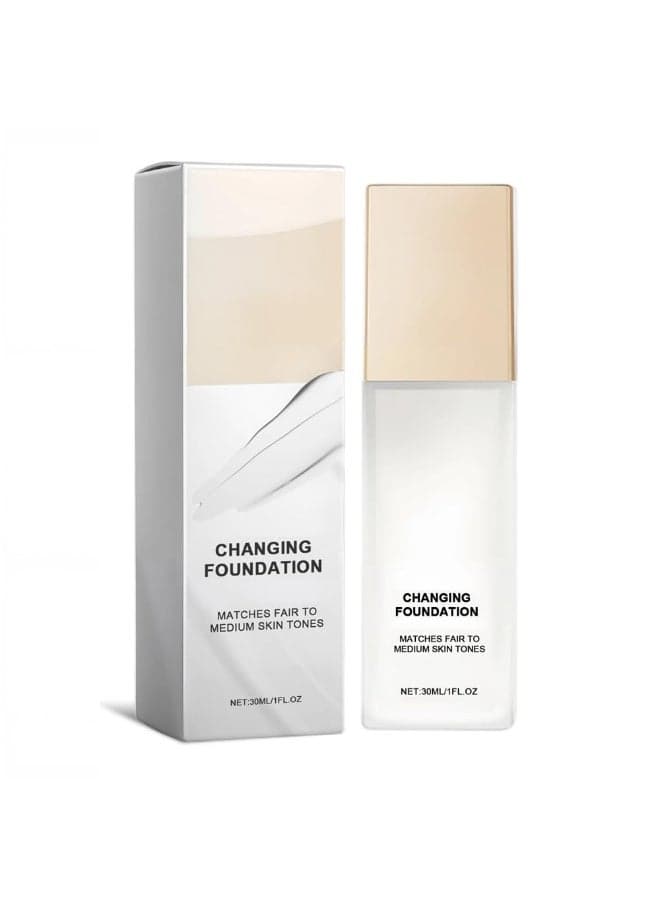 Color Changing Foundation for Mature Skin, Concealer Cover Cream, Lightweight Liquid Foundations, Tone Suitable for All Skin Types