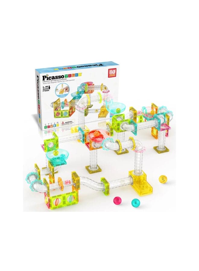 Picasso Magnetic Marble Run with Launcher 80pieces