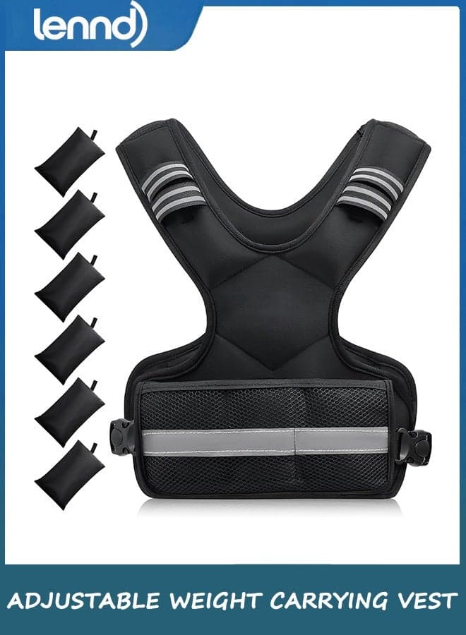 Weighted Vest for Men and Women 1.8KG-5KG Adjustable Vest with 6 Iron Blocks and Weights for Home Workout, Adjustable Weight Vest Sports Set for Cardio and Strength Training
