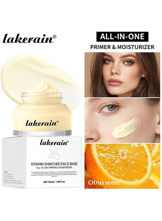 Pre-makeup foundation cream, moisturizing and hydrating facial cream, pre-makeup base layer cream, smooth and non-greasy, 50ml