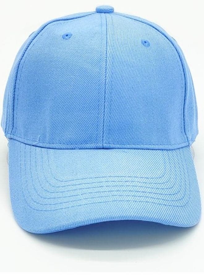 Classic Sky Blue Polyester Baseball Cap - Adjustable Unisex Dad Hat for Running, Workouts, and Outdoor Activities in All Seasons