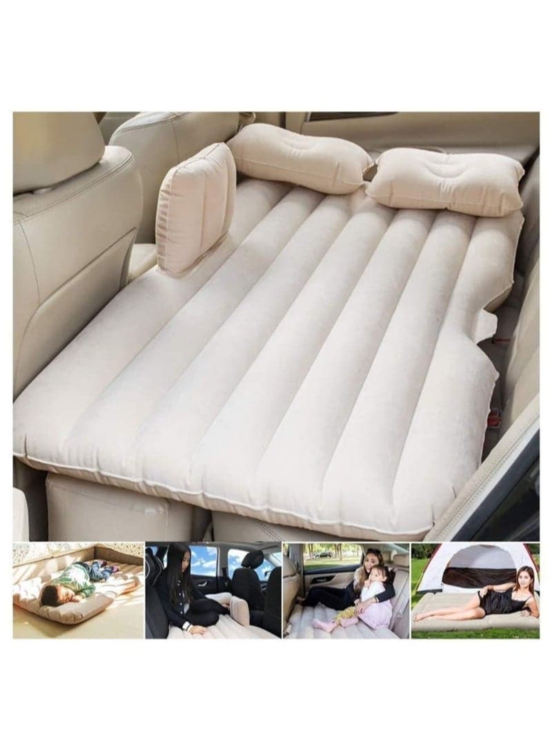 Car Travel Bed 138 * 85 45Cm Suv Air Mattresses Inflatable For Camping Children Rear Double Adjustable Sleeping Pad Airbed Seat Cover Cushion Flocking Cloth