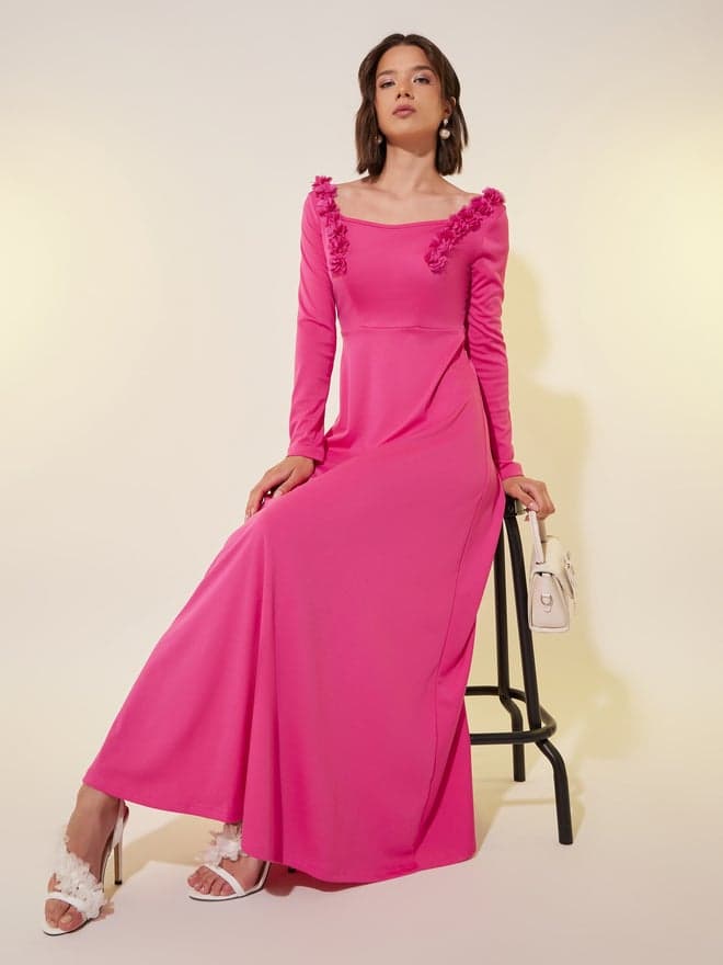 Floral Detail Maxi Dress
