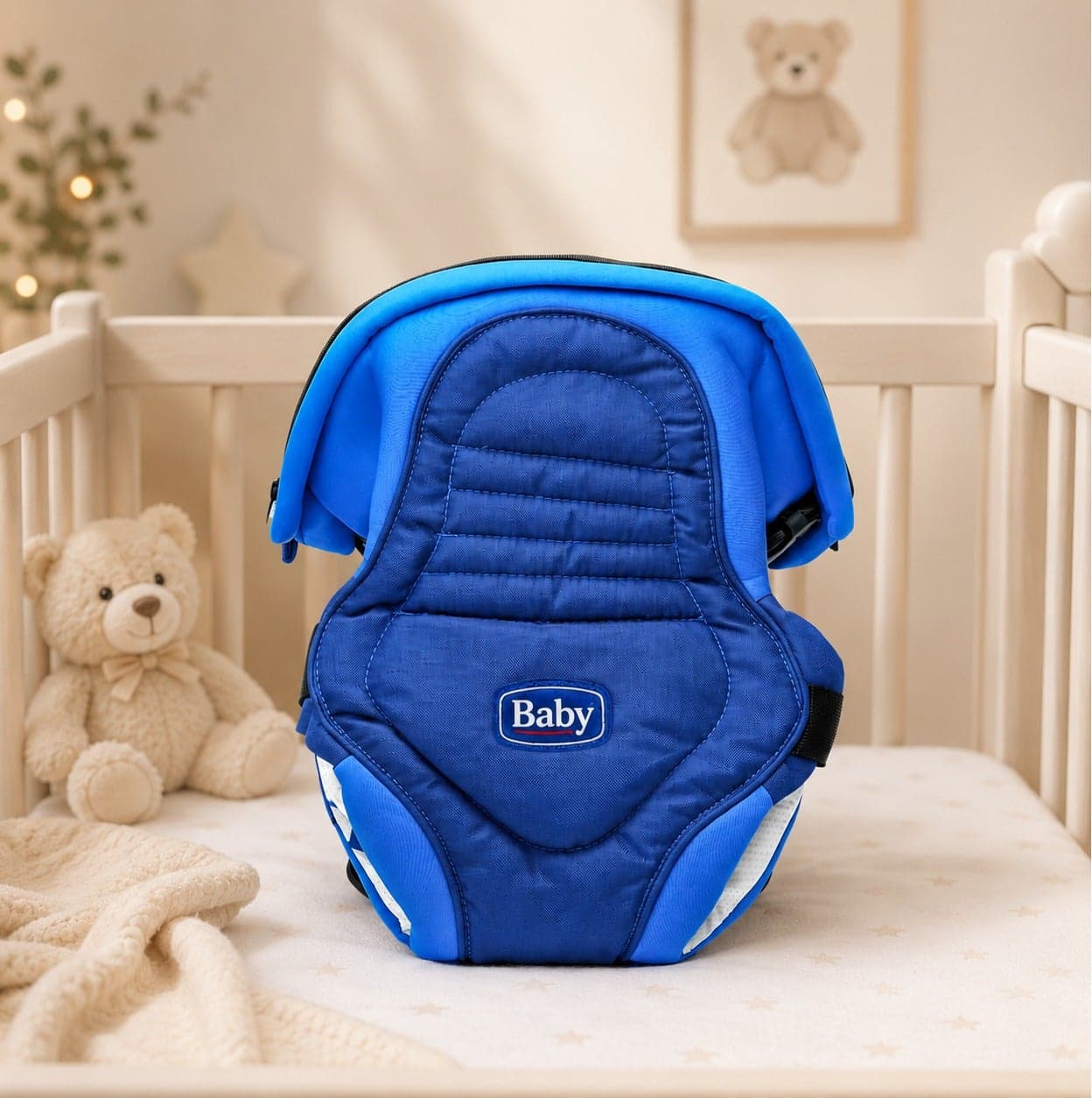 Adjustable Baby Carrier with Waist Support & Breathable Fabric, 3 Carrying Positions Front Facing In / Out & Cradle Carry, Soft Padded Infant Toddler Carrier with Secure Buckles, Lightweight Washable Baby Carrier – Blue