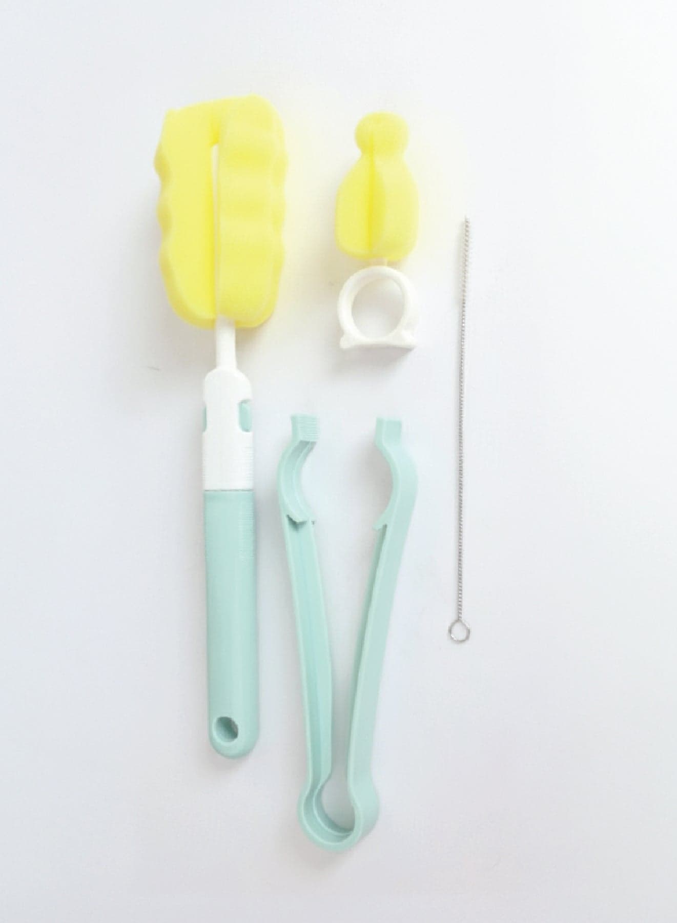 Zenito Baby Bottle & Nipple Cleaning Brushes - 4 PACK Baby Bottle Cleaning sponge Brush with long handle, Includes Nipple Cleaner , Bottle Clip, Water Bottle & Straw Cleaner, Multicolor