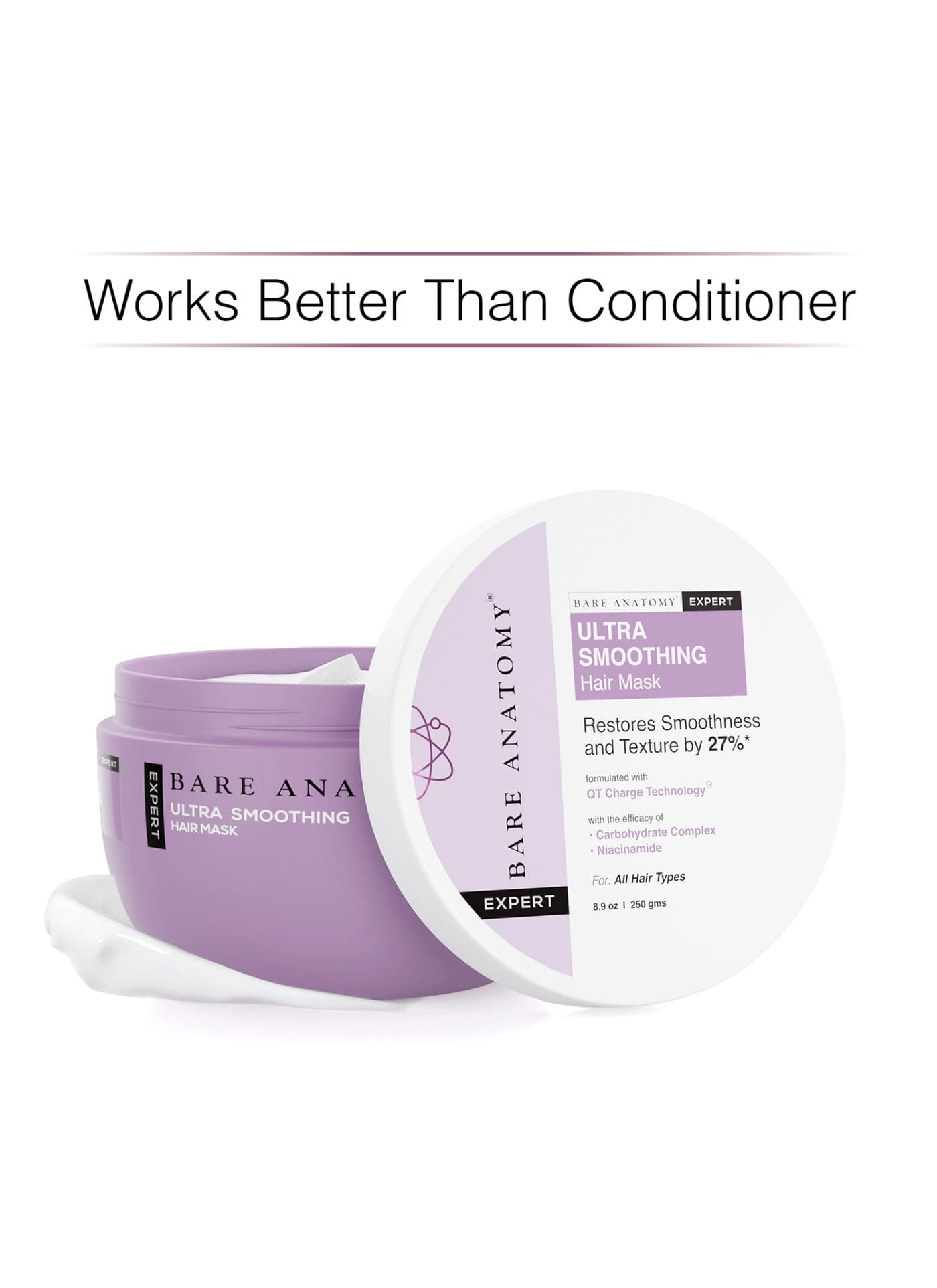 Hair Mask Ultra Smoothing, Better Than a Conditioner, Restores Smoothness & Texture by 27%, Deep Conditioning With Carbohydrate Complex & Niacinamide