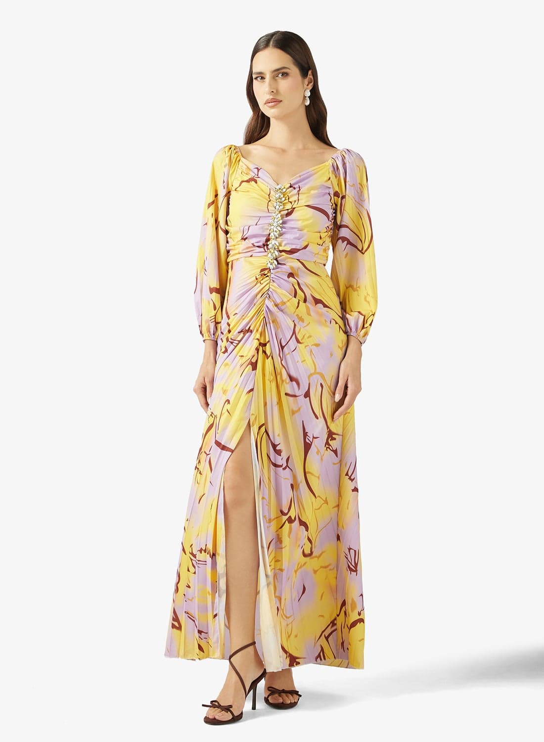 Printed Dress With Slit