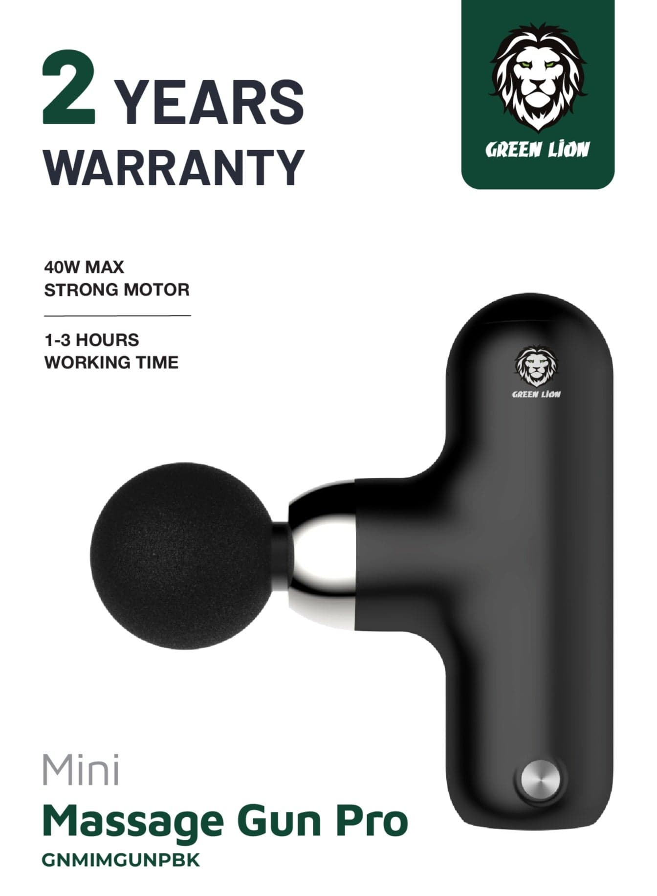Deep Tissue Mini Massage Gun Handle Pro Rechargeable with 4 Speeds Massage / Quiet Portable Electric Handheld Body Massager for Back Neck Pain Relief- Black