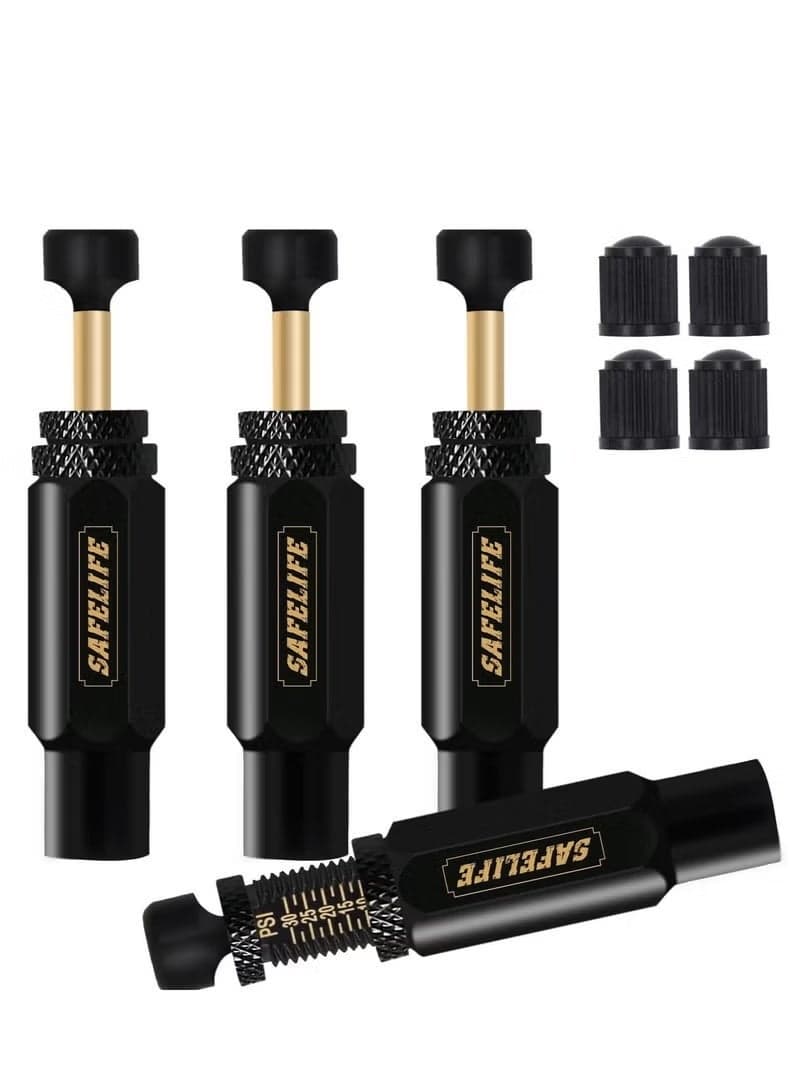 Adjustable Auto-Stop Tire Deflator Valve Kit, 10-30 PSI Air Down Tool Offroad Accessories, 4 Pcs