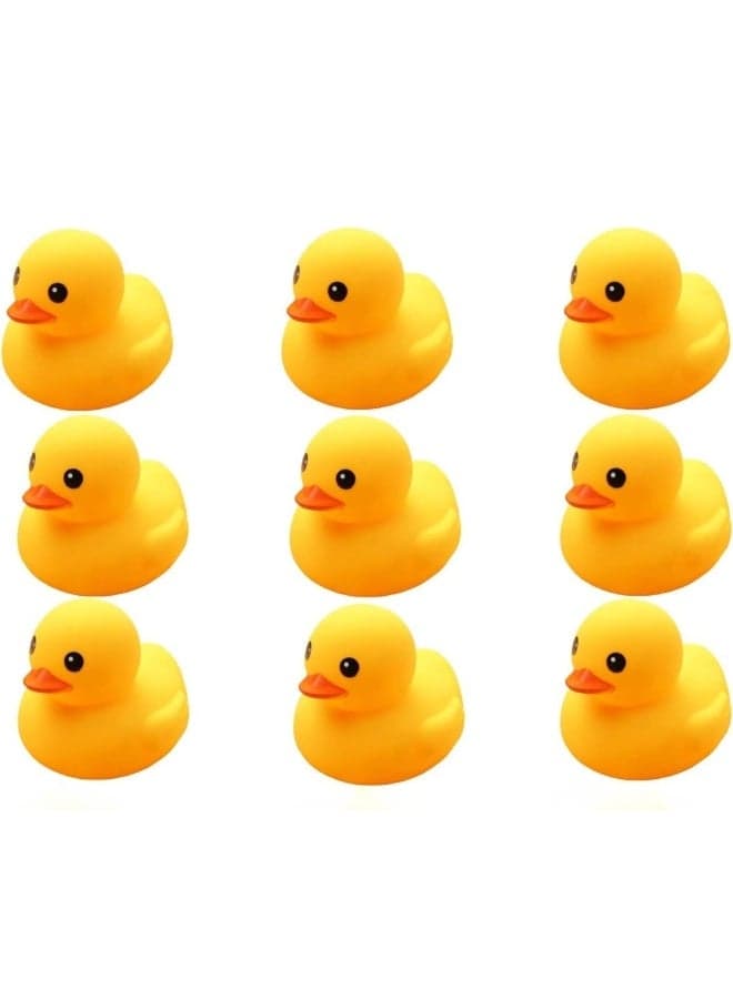 9 Pcs Mini Rubber Ducks Bulk Float Duck Baby Bath Toy, Shower Birthday Party Favors Gift, Classroom Summer Beach Pool Party Games Floating Squeaky Duckies Gift for Baby Shower