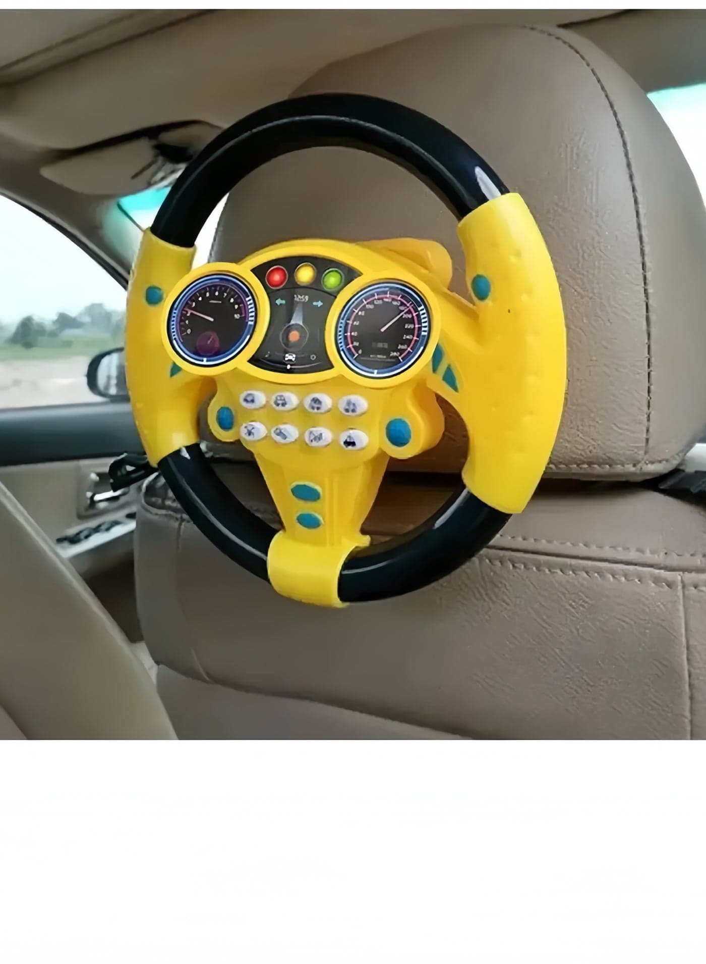 Steering Wheel Simulator Musical Toy, Yellow