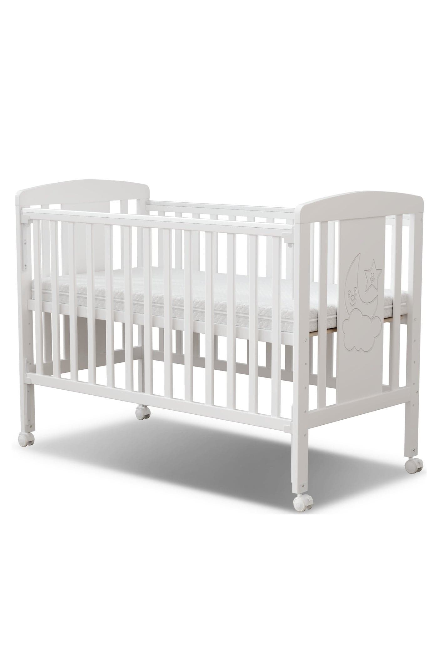 MEICI BABY 3-in-1 Wooden Baby Cot Bed,Baby Crib,Convertible Baby Bed with Teething Rail,3 Adjustable Bed Base Positions ,From Birth to 5 Years