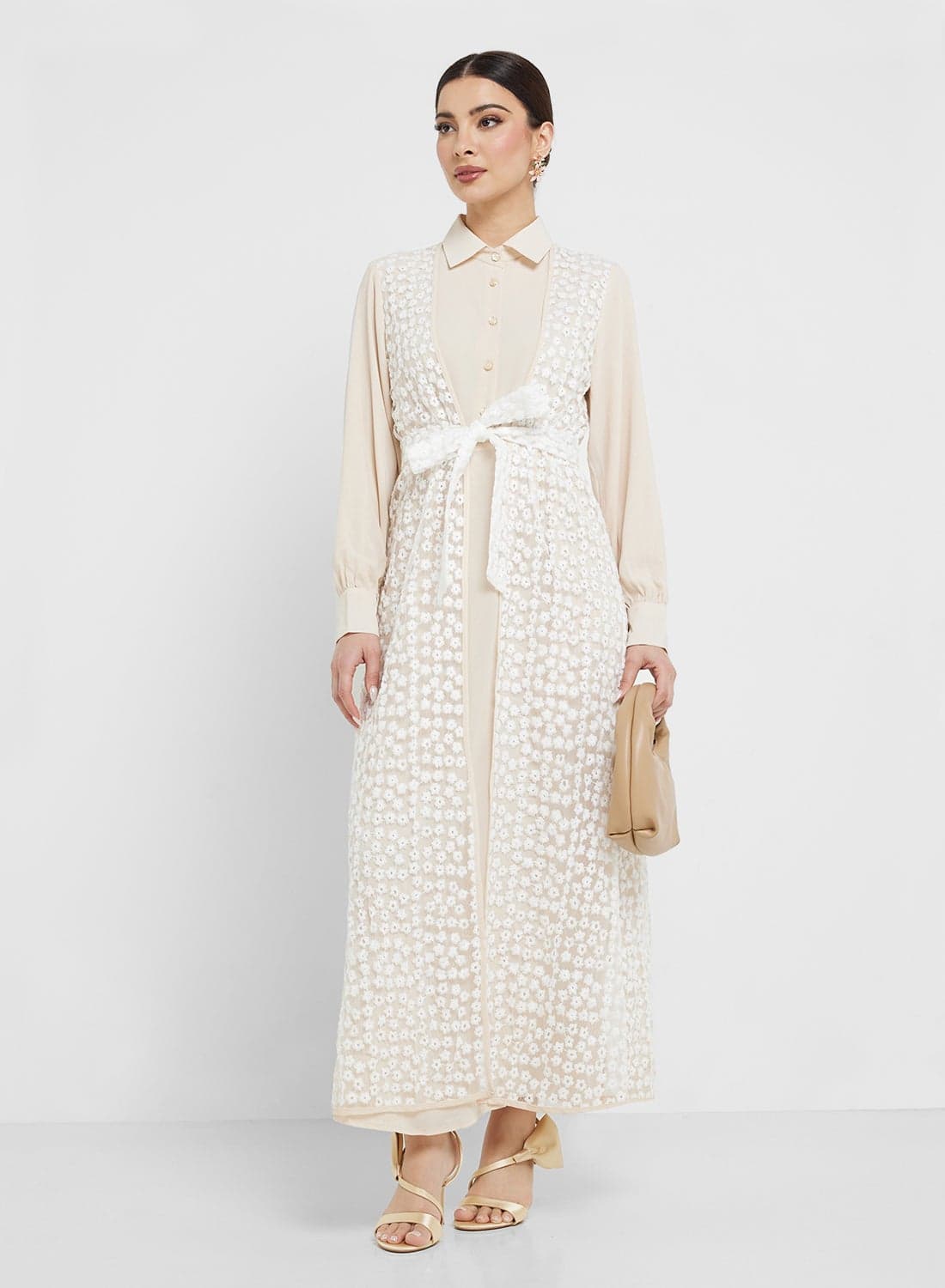 Floral Overlay Maxi Dress