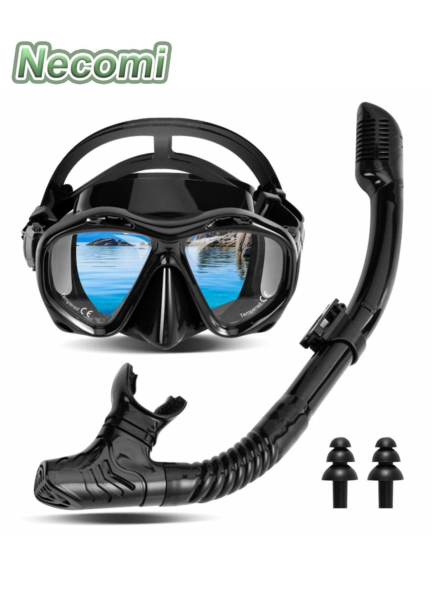 Adult Snorkeling Gear, Dry Snorkeling Kit, 180° Panoramic Wide View Dive Mask, Free Breathing Snorkeling Mask for Snorkeling, Scuba Diving and Swimming Trips