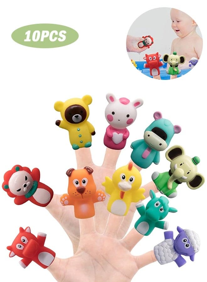 10 PCS Rubber Animal Finger Puppets for Toddlers Finger Hands Party Toys for Kids Adults Party Favors Goodie Bag Fillers