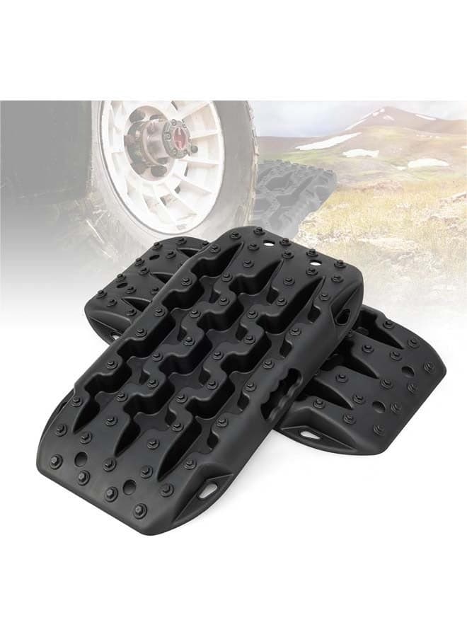 Off Road Traction Boards, 2 Pcs Short Recovery Track Traction Mats for 4WD Mud, Sand, Snow Ramps-Red Tire Traction Tool,ATV UTV Car Traction Pads (Orange)