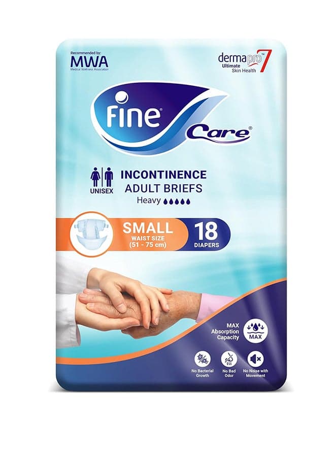 Incontinence Adult Unisex Briefs, Disposable & Super Absorbent for Maximum Odor Protection, Size Small, Waist (51-75cm)