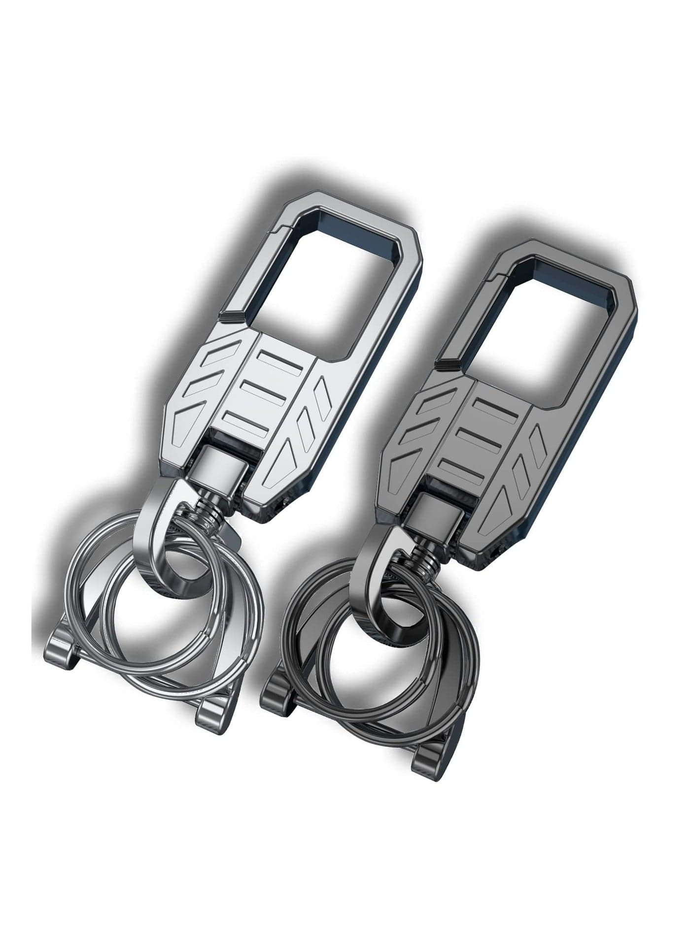 Metal Keychain Car Fob Key Chain Holder Clip - Stylish Design with Detachable Valet Key Ring & Anti-Lost D-Ring for Men and Women - Perfect for Organizing Keys