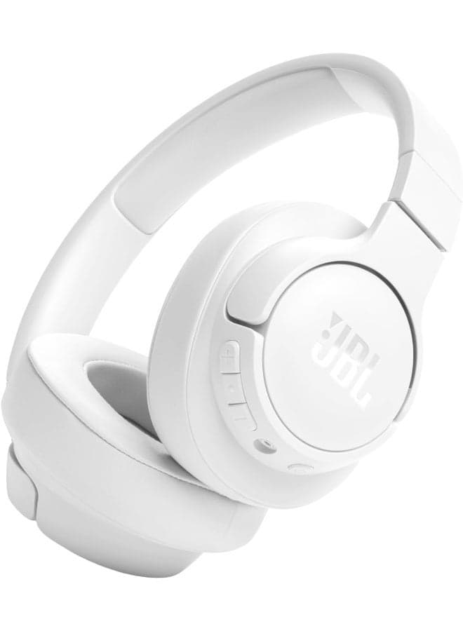 Tune 720Bt Wireless Over Ear Headphones Pure Bass Sound 76H Battery Hands Free Call Plus Voice Aware Multi Point Connection Lightweight And Foldable Detachable Audio Cable White