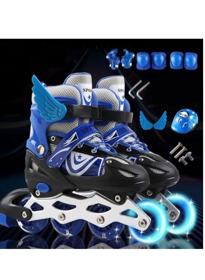 Spall Adjustable Roller Skates for Kids Premium Quad Skates with Secure Fit Comfortable Outdoor Indoor Skating Shoes