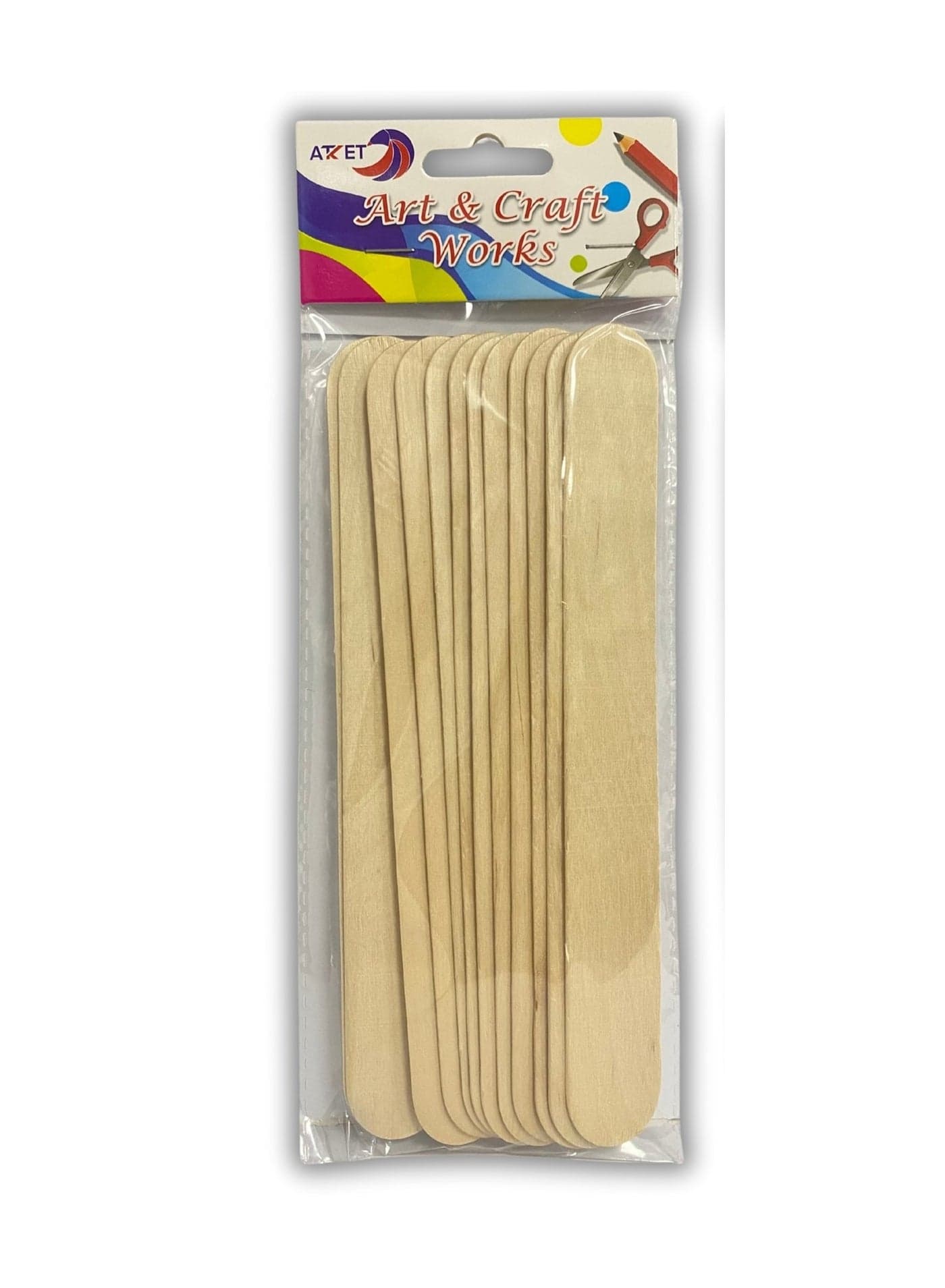 10-Piece Wooden Popsicle Sticks 20cm Length