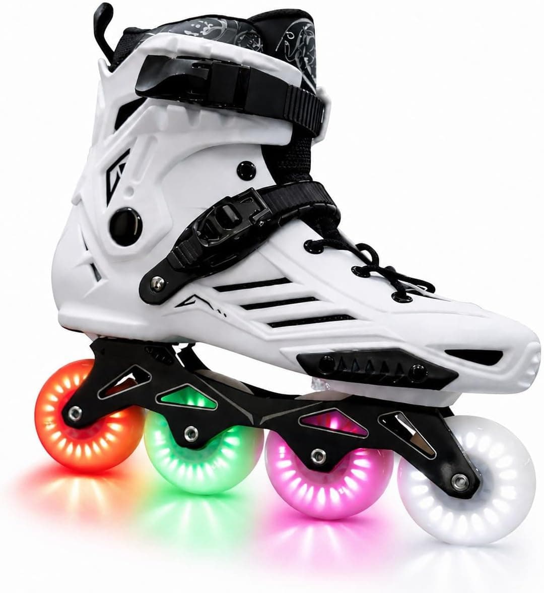 Professional Inline Skates With LED Lights/Single Row Roller Blades Speed Skating Shoes/LED Inline Skates Shoes for Adults/High Performance Inline & Roller Skates Shoes