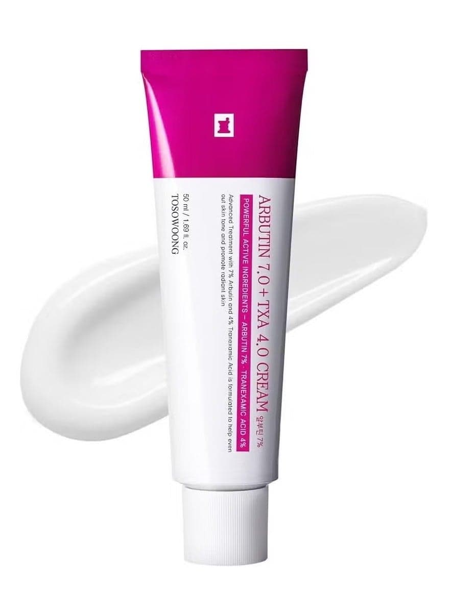 Arbutin 7% + Tranexamic Acid 4% Cream, 70,000ppm Arbutin, 40,000ppm TXA, Niacinamide, Glutathione, Dark Spots, Freckle, Blemishes, Pigmetation, Korean Skin Care, 50ml, 1.69 fl.oz.
