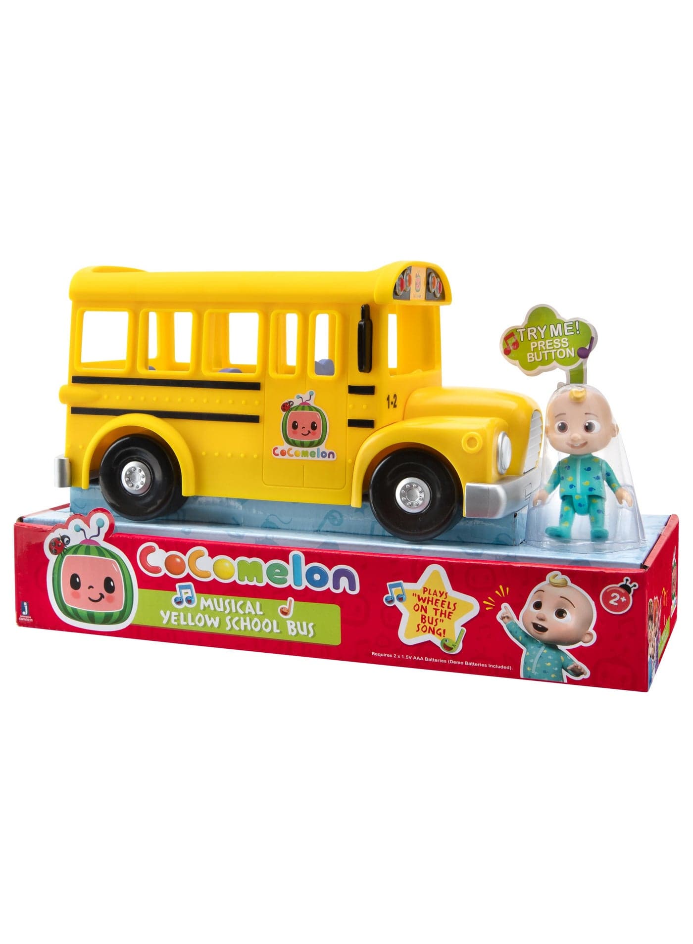 Cocomelon Musical Feature Vehicle School Bus with JJ Figure | Plays "The Wheels on the Bus" song | Early Learning Toy | Helps with Motor Skill Development | Perfect Gift for Baby and Toddler