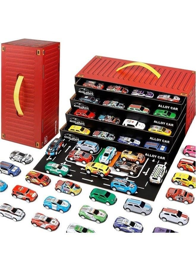 48pcs Pull Back Cars Set,Alloy Racing Car Toys,Bulk Mental Trucks Toy Vehicles Set,Toy Cars for Kids Ages 3-8 Goodie Bag Stuffers Mini Cars Party Favors for Kids Boys and Girls