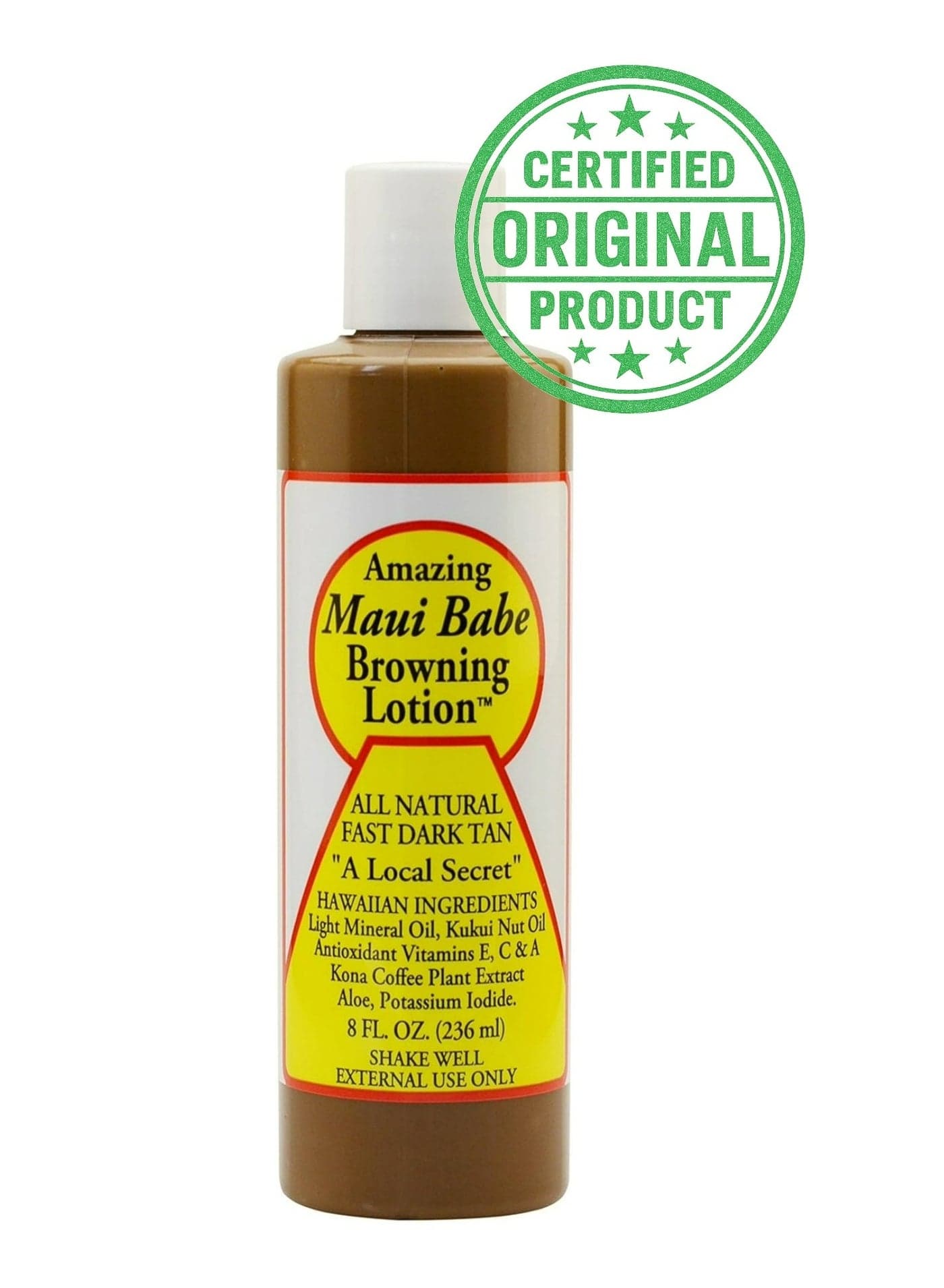 Maui Babe Browning Lotion 236ml | All Natural Fast Dark Tan Lotion with Hawaiian Ingredients | Sun Tanning Accelerator for Deep, Long-Lasting Tan
